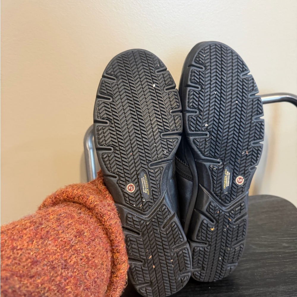 Skechers Work Black Slip Resistant Shoes Memory Foam Relaxed Fit - Picture 13 of 16